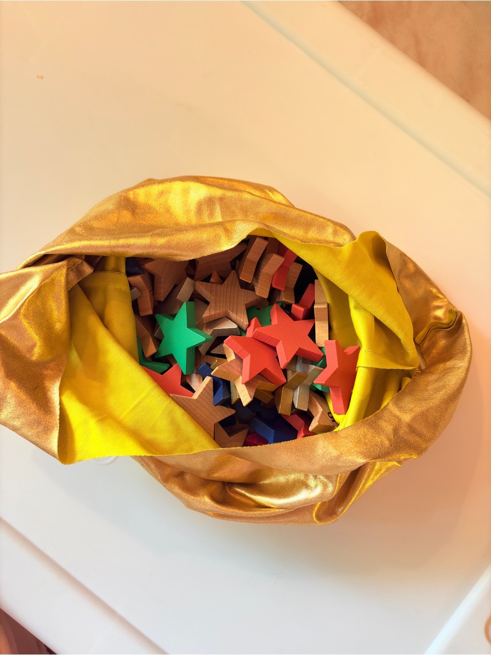 kiko+gg Tanabata 100 Star Dominos 
Wooden Star Set with Gold Storage Bag - Picture 3 of 9
